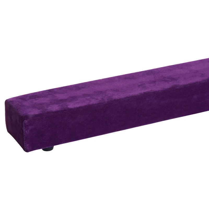 HOMCOM Poutre de gymnastique pliable poutre d'équilibre antidérapante 2,4 m revêtement daim violet