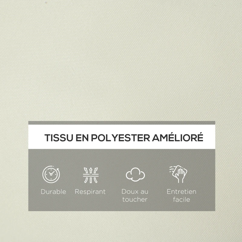 Outsunny Coussin matelas pour chaise longue transat bain de soleil avec sangles d'attache dim. 200L x 60l cm blanc crème