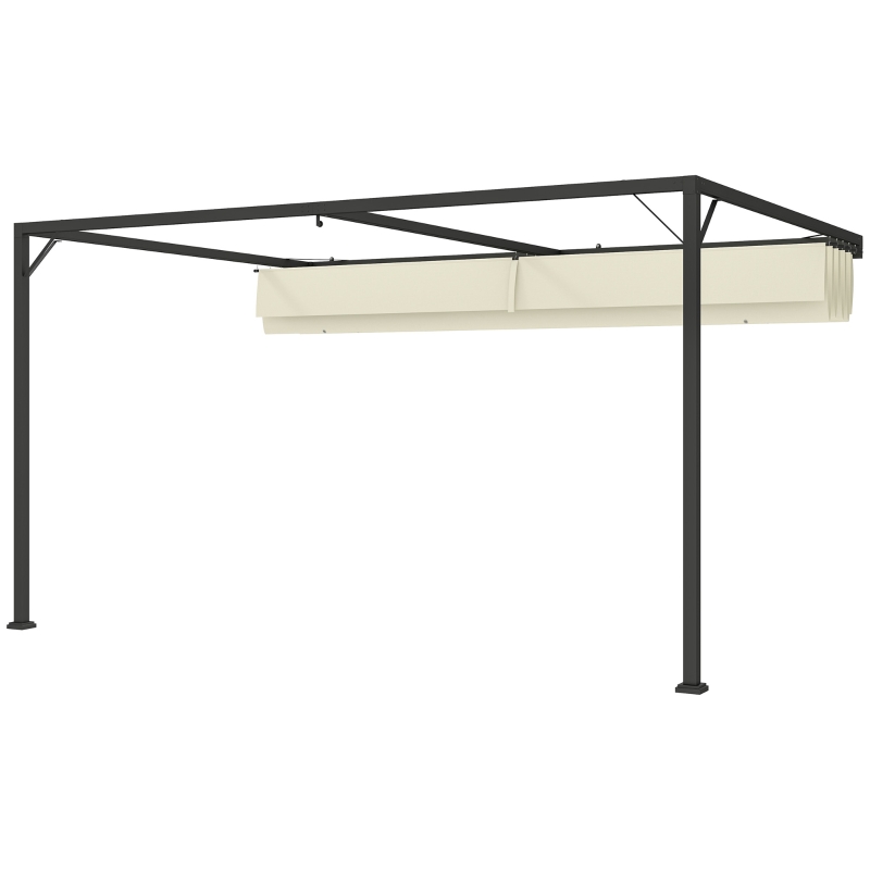 Outsunny 4 x 3 m Pergola, with Sliding Canopy - Cream