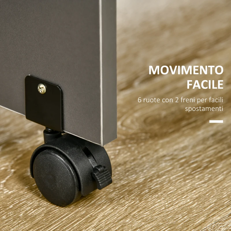 HOMCOM Tavolo Pieghevole da Pranzo in Truciolato con 2 Cassetti, 1 Armadietto, max. 6 Persone, 140x76x76 cm