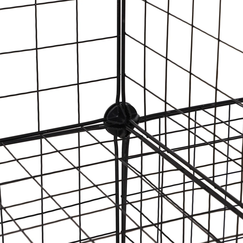 HOMCOM DIY 6 Cube Metal Wire Rack Interlocking Storage Cabinet Living Room Organiser Display Shelves Black