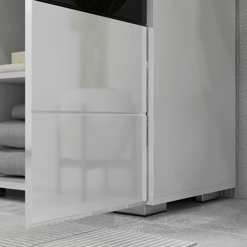 kleankin Mobile Sottolavabo in MDF con Armadietto a 2 Livelli con Ripiano Regolabile, 60x36.5x56 cm, Bianco