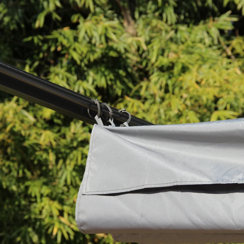 Outsunny 3.5 Sliding Pergola Canopy Metal Pergola Retractable Canopy for Garden Shade, Grey