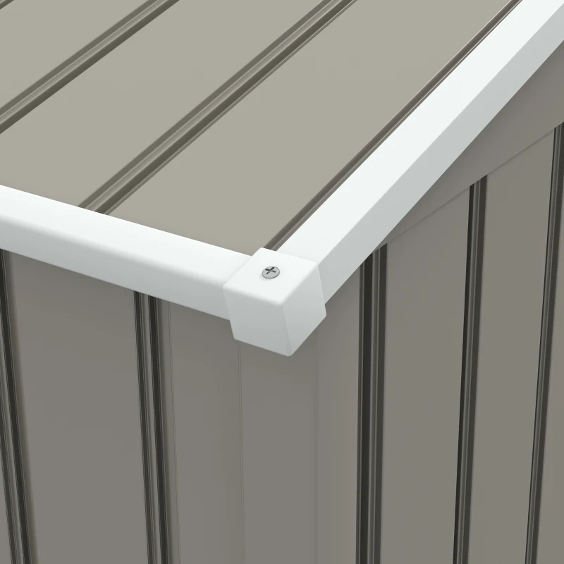 Outsunny 7.7 x 5.7ft Outdoor Garden Storage Shed, Metal Tool House with Ventilation and Sliding Doors, Light Grey