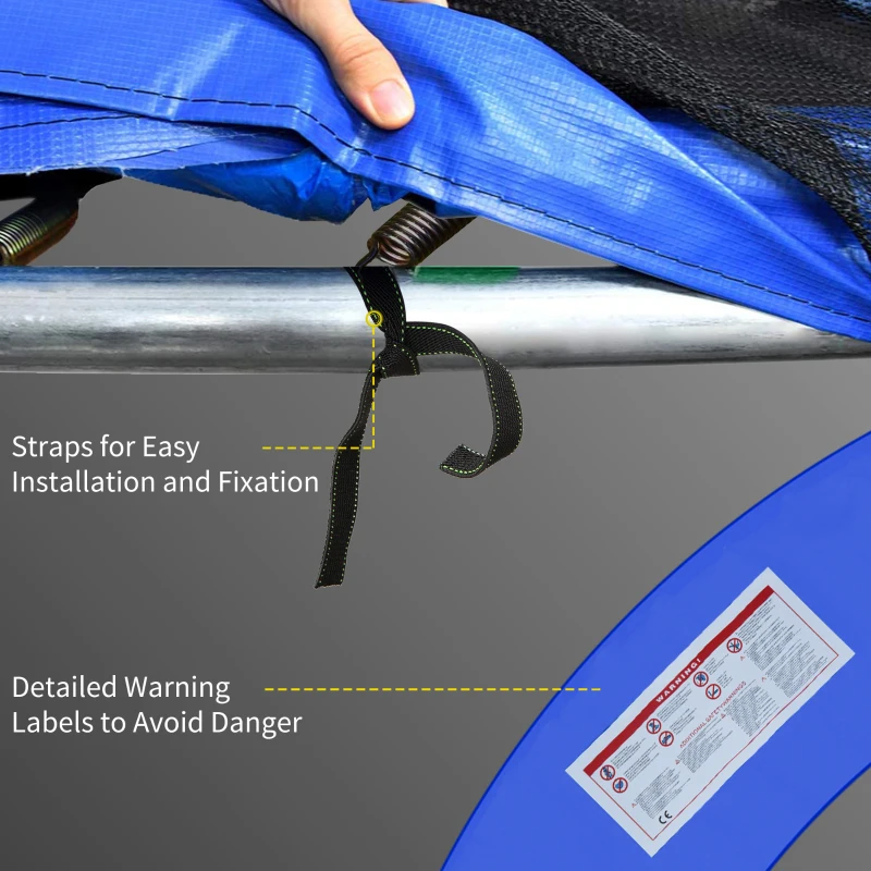 HOMCOM 12FT Replacement Trampoline Pad Thick Foam Safety Φ366cm Spring Cover Bounce Padding - Multi Coloured