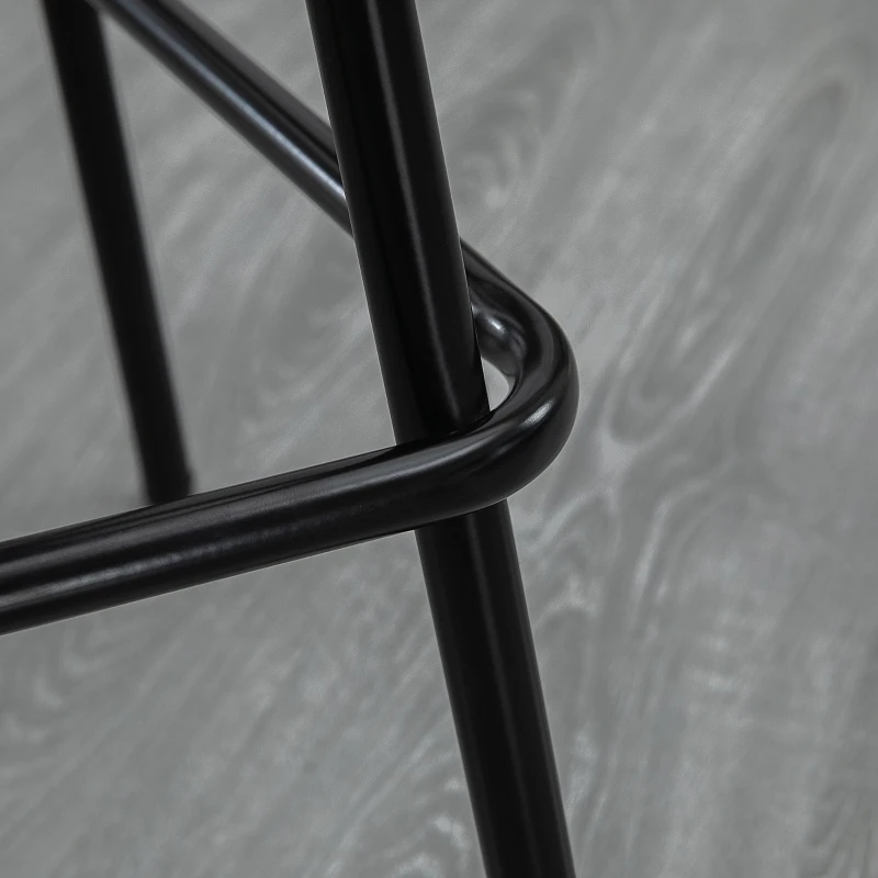 HOMCOM Set 4 Sgabelli Alti con Poggiapiedi per Cucina e Bar, in Poliestere Vellutato, Acciaio e Gommapiuma, 40x45.5x94 cm