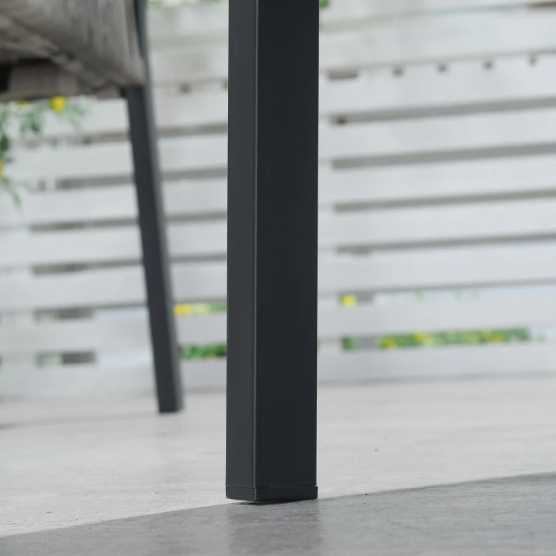 Outsunny Ensemble salon de jardin contemporain 4 pièces 4 personnes avec canapé 2 places, fauteuils et table basse plateau verre trempé métal