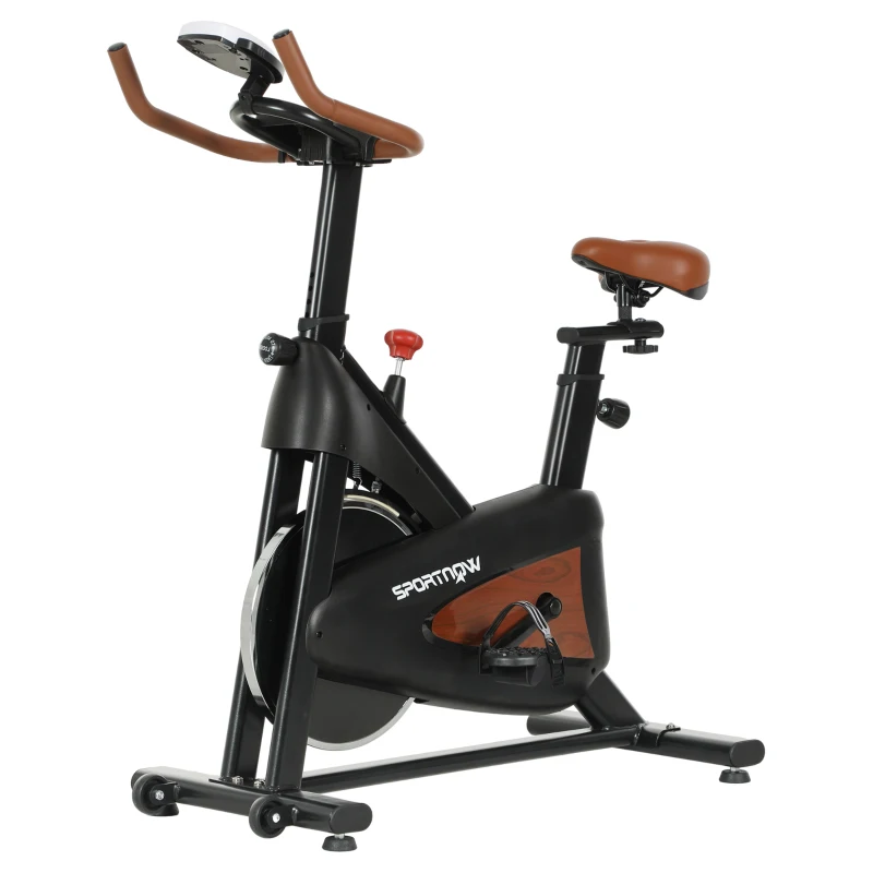 SPORTNOW Quiet Stationary Exercise Bike with Adjustable Resistance, Seat, Black