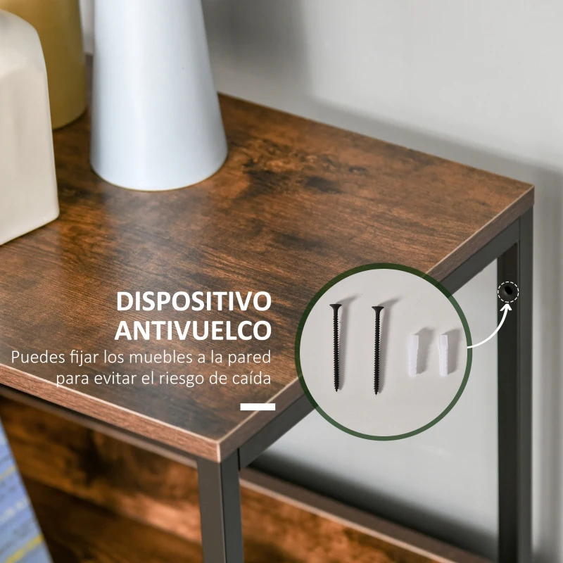 HOMCOM Cajonera de Tela con 4 Cajones Plegables y Estante Abierto Mueble de Oficina Estudio Dormitorio 58x29x103 cm Gris