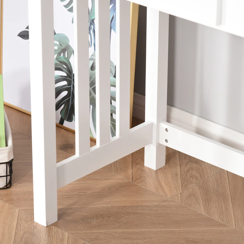 HOMCOM Bureau secrétaire Style néo-rétro dim. 116L x 47l x 93H cm 4 tiroirs poignées baroques + 3 niches MDF Blanc