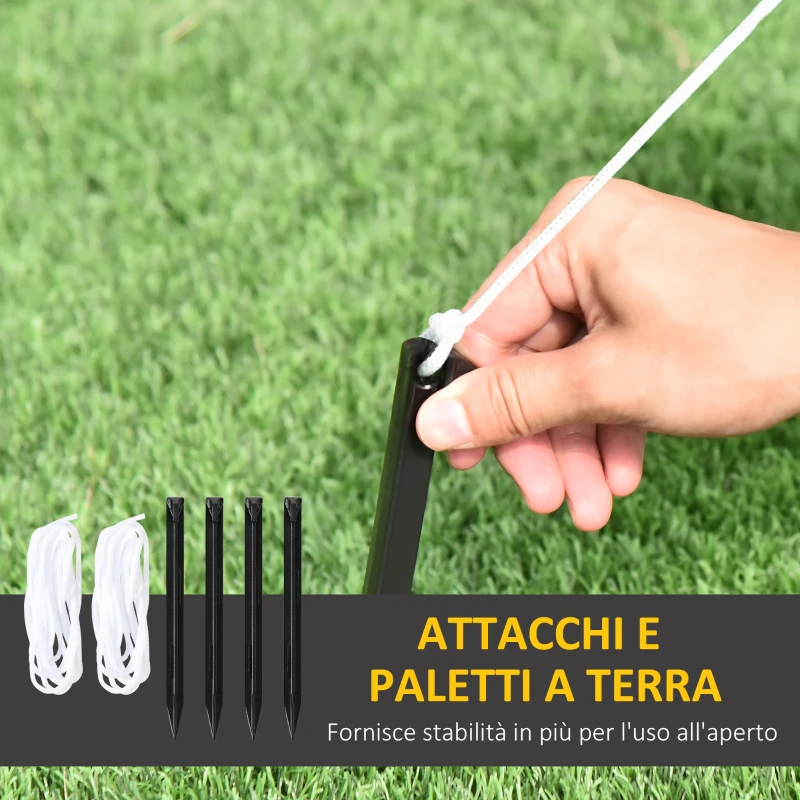 Outsunny Babbo Natale Gonfiabile con Pinguino e Calza Natalizia, Luci LED e Gonfiatore Incluso, 90x50x149cm