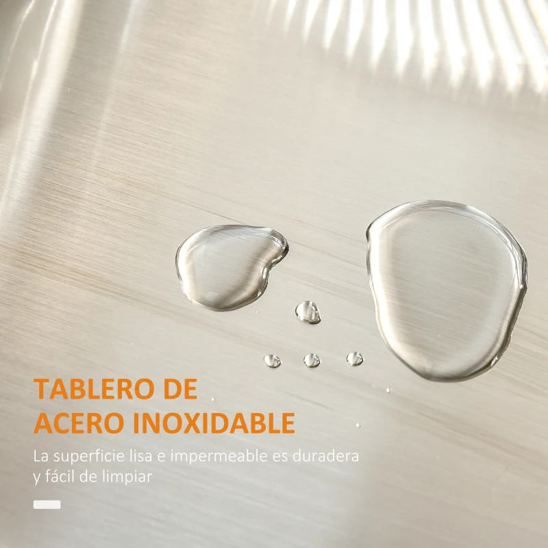 HOMCOM Mueble Auxiliar de Cocina Moderno con 4 Ruedas 1 Cajón 1 Toallero Especiero y Estante Ajustable 83,5x45,7x90,5 cm Blanco