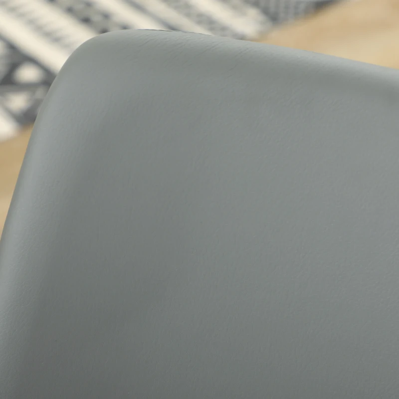 HOMCOM Lot de 4 chaises de salle à manger chaise de cuisine assise en similicuir pieds en acier avec dossier gris foncé