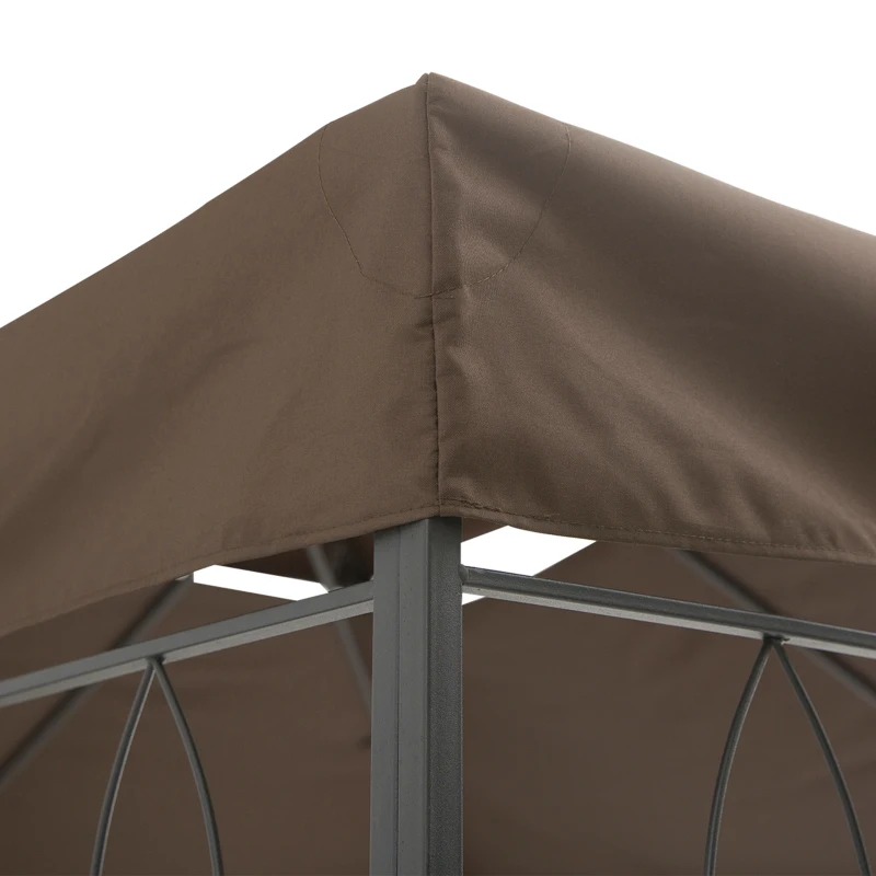 Outsunny Copertura per Gazebo da Giardino Tetto Sostitutivo Anti-UV Impermeabile in Poliestere 3x4m, Marrone