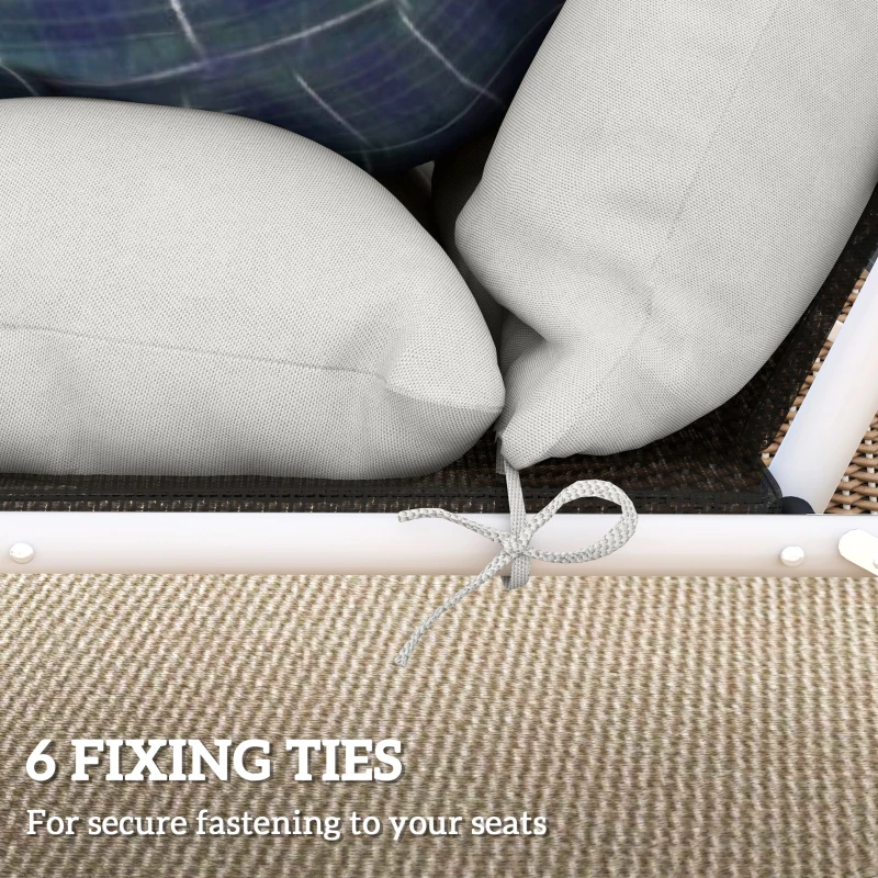 Outsunny Set of Two 190 x 56cm Sun Lounger Cushions - Light Grey