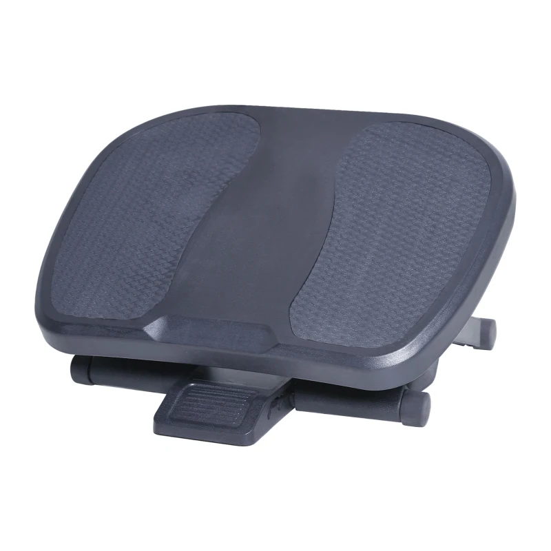 HOMCOM Repose-pied ergonomique de bureau hauteur et inclinaison réglables 45L x 34l cm gris