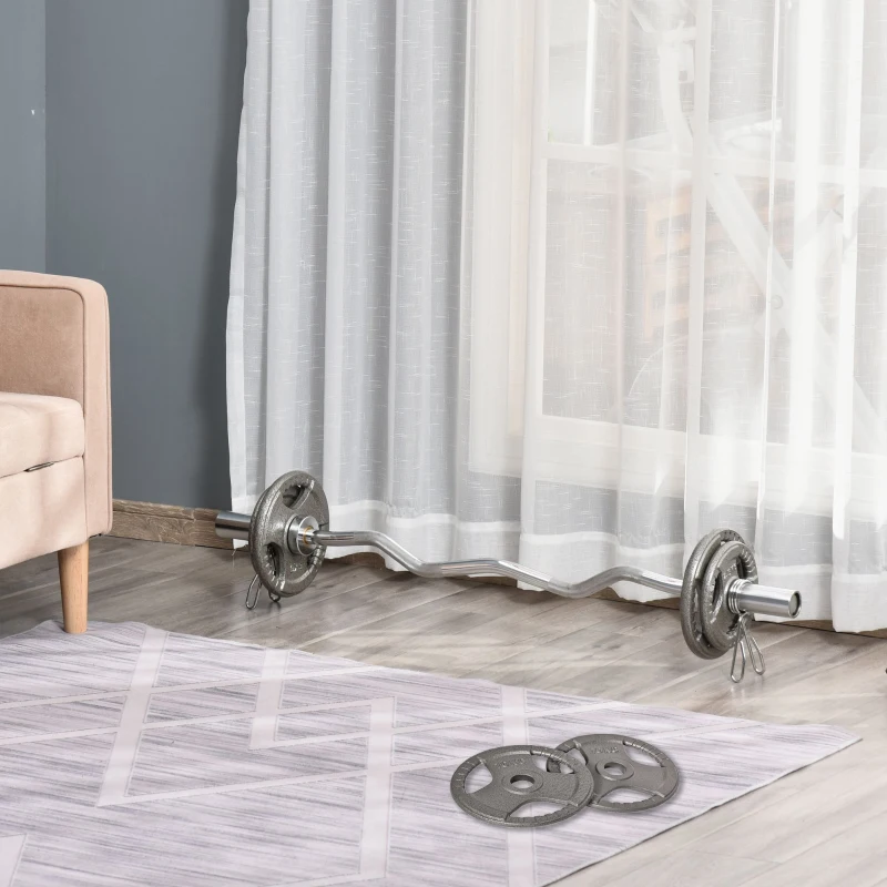 HOMCOM Set of 6 Cast Iron Olympic Weight for 2"/5cm Hole Dumbbell Handle Bar 35kg Dumbbell Plates Barbell Weight 2 x 5kg, 2 x 2.5kg, 2 x 10kg