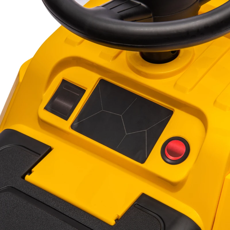 HOMCOM Ruspa Giocattolo 3 in 1 con Volante e Benna di Scavo, 100x43x48.5 cm, Giallo e Nero