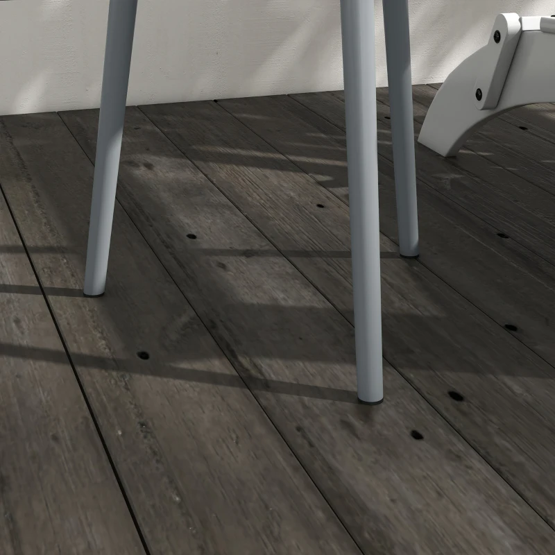 Outsunny Table basse de jardin ronde, table d'appoint extérieur avec bord rond en acier, dim. Ø40 x 50H cm gris