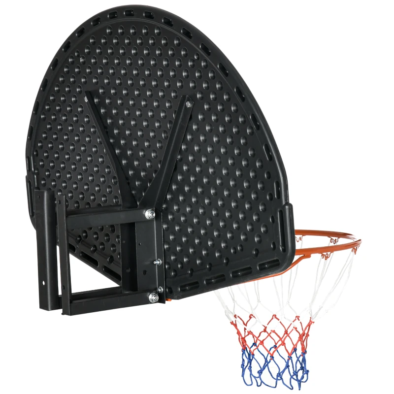 SPORTNOW Canasta de Baloncesto de Pared Aro de Baloncesto para Interior y Exterior 110x90x70 cm Negro y Amarillo