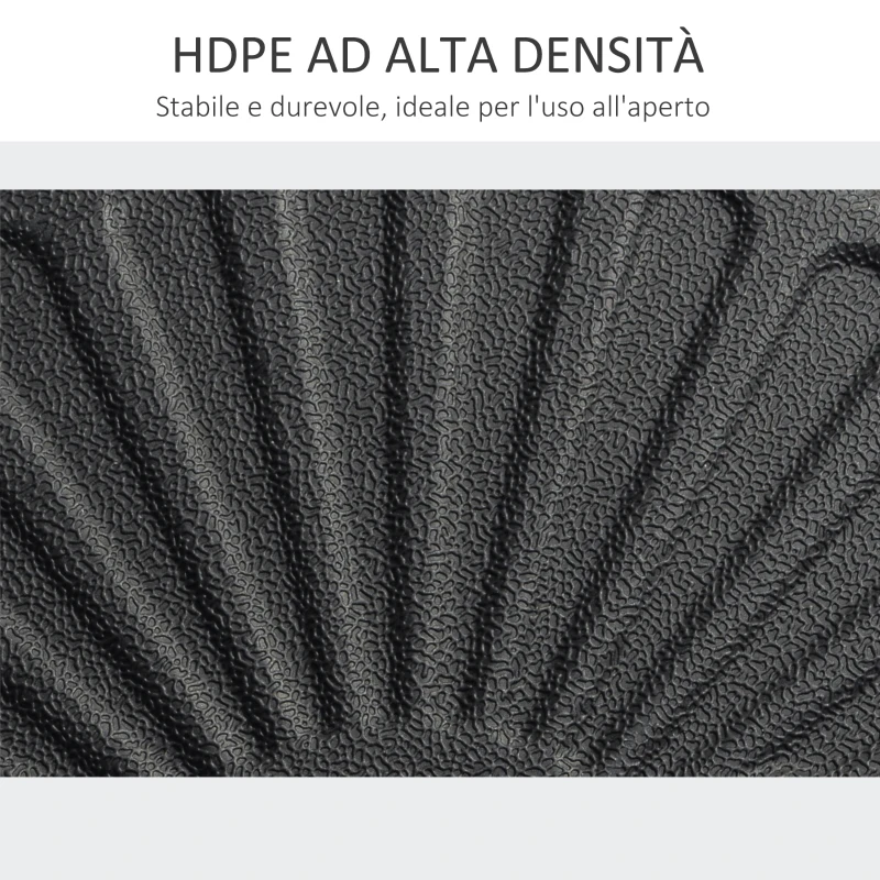 Outsunny Base per Ombrellone da Giardino con Palo Centrale Φ3.8cm e 4.8cm, HDPE Nero