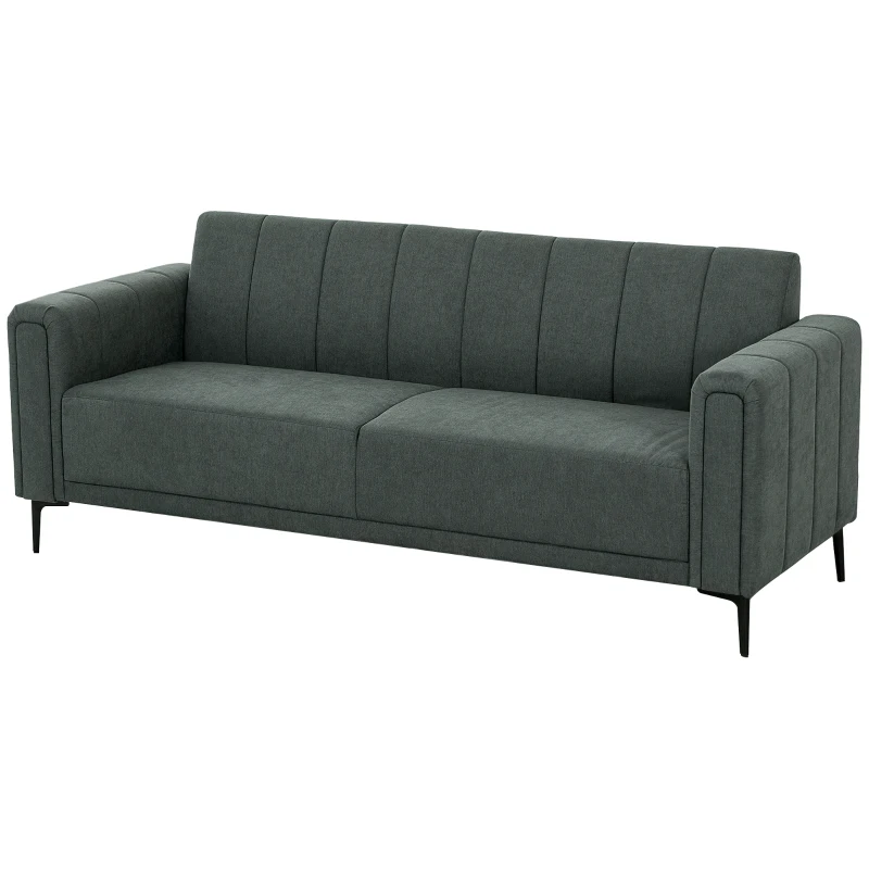HOMCOM Three-Seater Relaxed Modern Sofa - Grey