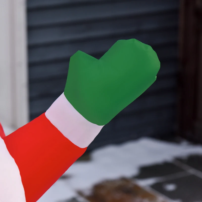 HOMCOM Babbo Natale Gonfiabile su Mongolfiera, Decorazione Natalizia da Esterno con Luci LED - Multicolore