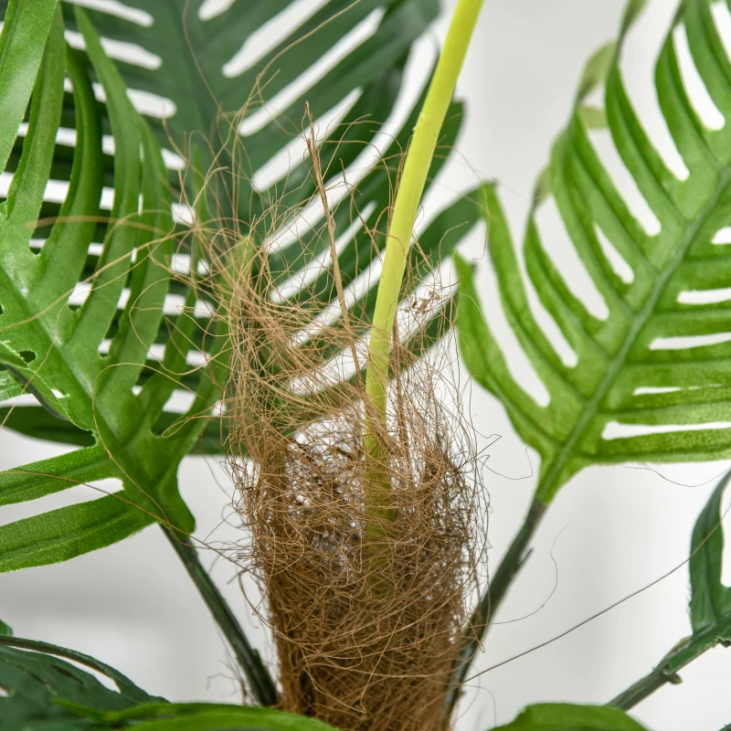 Outsunny Palma in Plastica Decorativa, Pianta Tropicale Finta con Vaso per Interno ed Esterno, Ф16 x 60cm