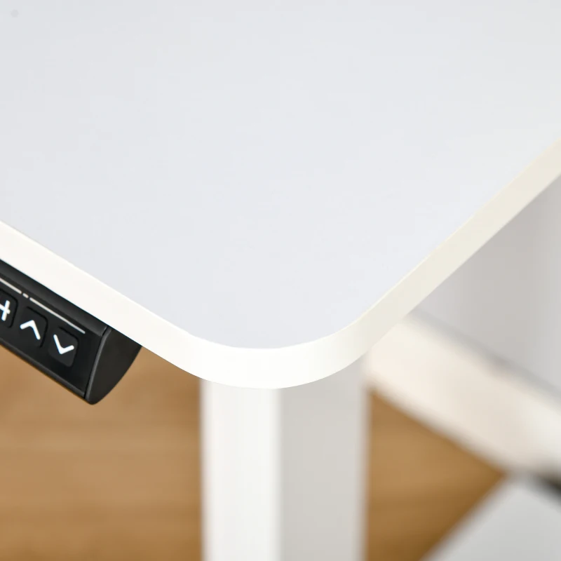 Vinsetto Electric Height Adjustable Standing Desk Sit Stand Desk with Large Desktop, Motor, Stand up Desk for Home Office, White