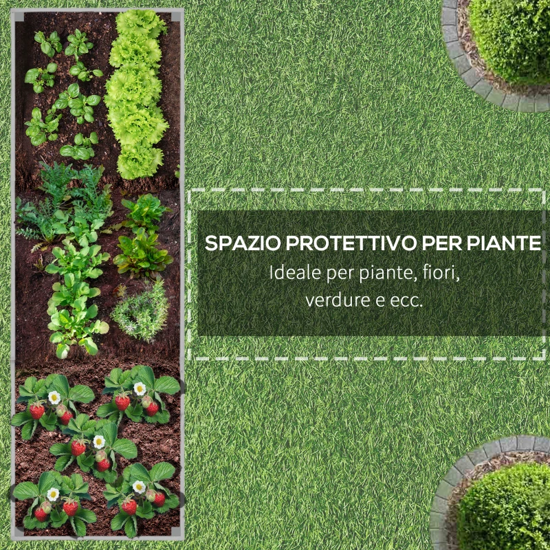 Outsunny Fioriera Rettangolare in Legno di Abete con Ruote e Freno, 96x30.6x30 cm, Grigio