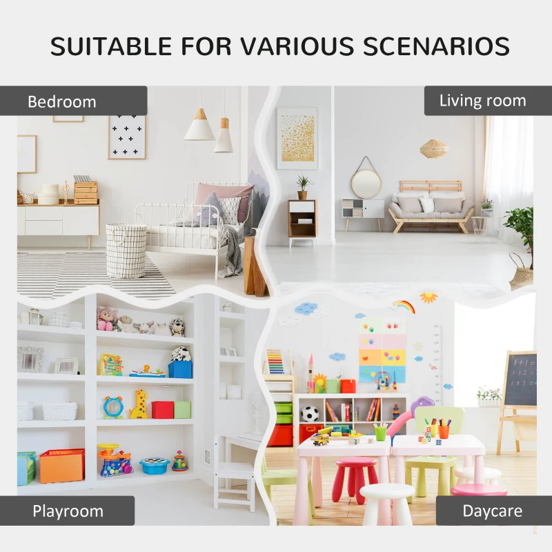 HOMCOM Kids Bookcase Shelf Storage Cabinet Unit, Living Room Sideboard w/ Six Compartments for Toys, Books - Brown