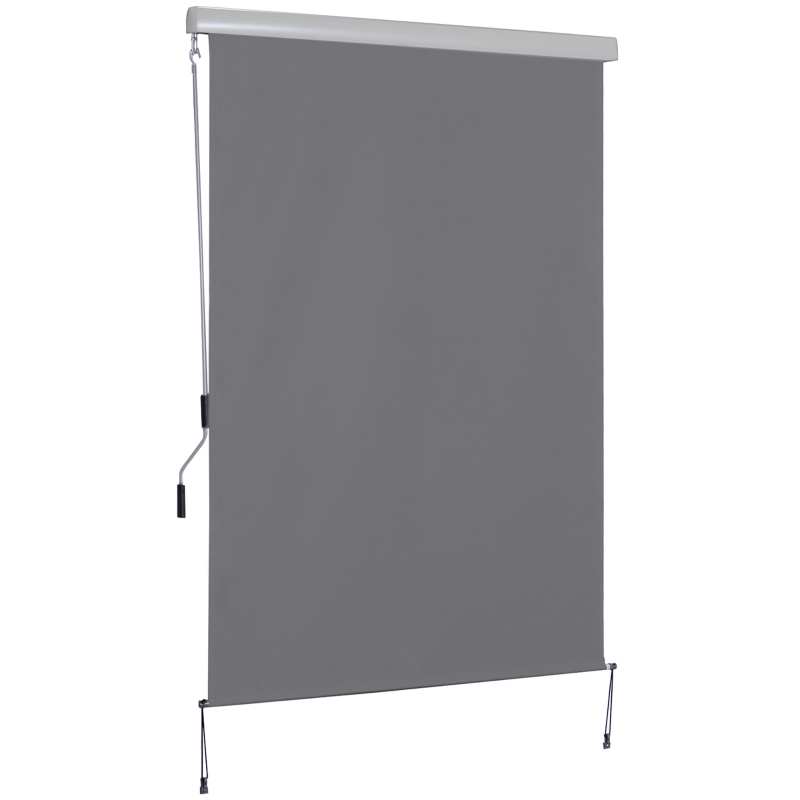Outsunny Toldo Vertical Enrollable con Manivela Protección UV para Interior y Exterior Balcón Porche Terraza 140x250 cm Gris