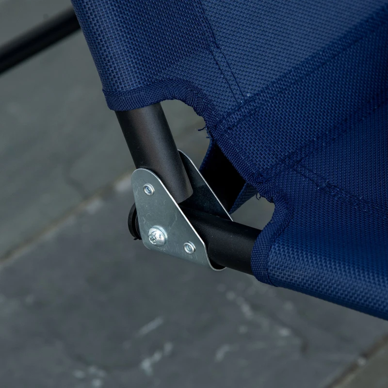 Outsunny Dondolo da Giardino 3 Posti con Tettuccio Regolabile, Tessuto Oxford e Acciaio, Blu Scuro