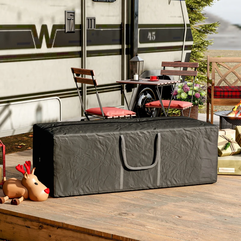 Outsunny Sacca per Albero di Natale da 840L Impermeabile e UV30+, Tessuto Oxford 600D con Doppia Cerniera e Manici, Nero