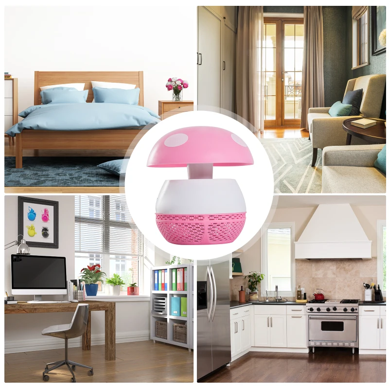 Destructeur d'insectes 3 W design champignon rose blanc