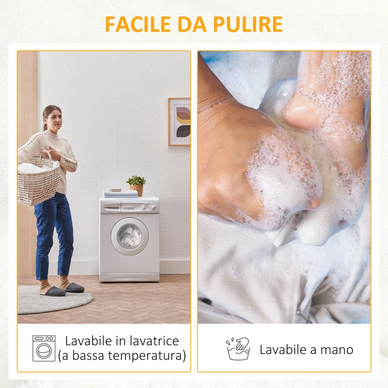 HOMCOM Coperta in Flanella 330 GSM Reversibile per uso Interno ed Esterno, 203x152x0.5 cm, Bianco Crema