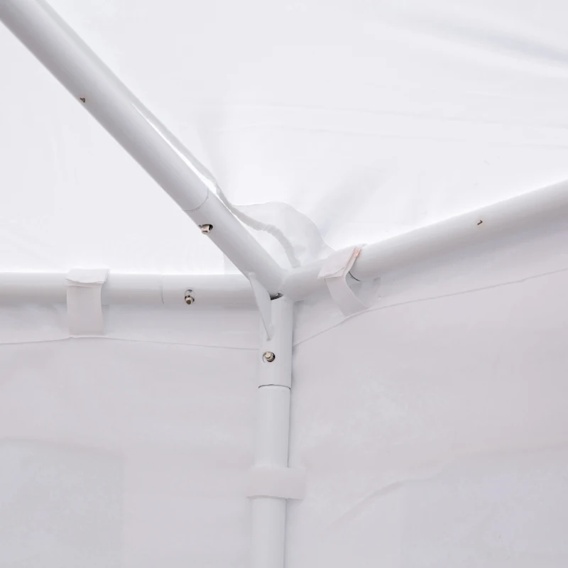 Outsunny 10 Sides Decagonal Garden Gazebo Marquee Party Tent Wedding Canopy Outdoor Heavy Duty Metal Frame (8.9m x 6.5m) - White