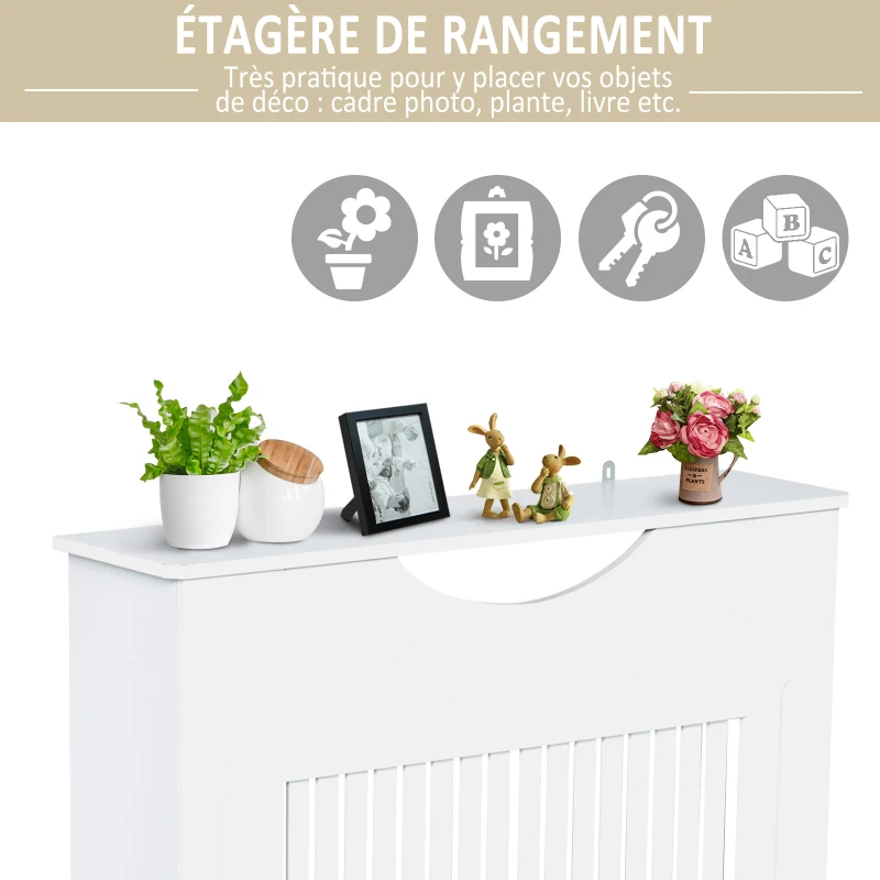 HOMCOM Cache-radiateur à lattes Couvercle de Radiateur en bois Design contemporain pour Salon Salle de Séjour