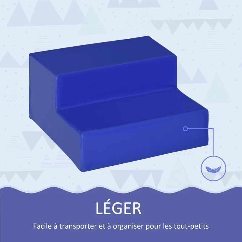 HOMCOM 4 Blocs de construction XL - modules de motricité - jouets éducatifs - parcours motricité enfant mousse EPE polyuréthane, bleu, jaune, rouge