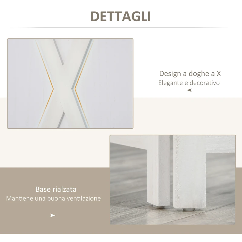 HOMCOM Paravento a 4 Ante per Interni, Divisorio in Legno per Camera e Ufficio, 182x170 cm, Bianco