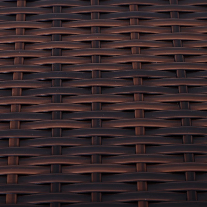 Outsunny Conjunto de Muebles de Jardín Plegable de 3 Piezas Juego de Sillas y Mesa de Ratán para Patio Balcón Jardín Diseño Trenzado Elegante Mesa de 60x60x72 cm Marrón