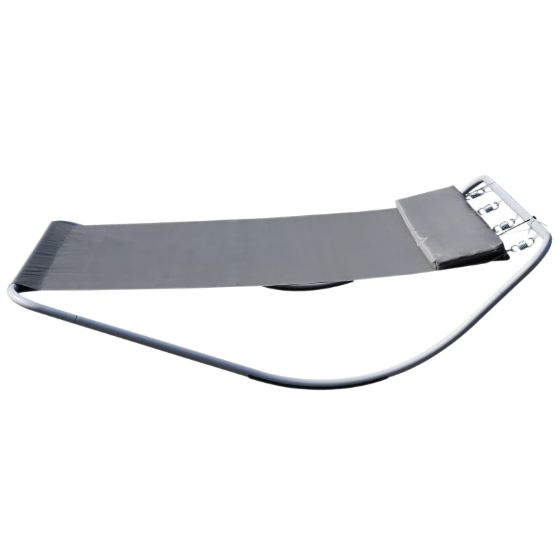 Outsunny Rocking Sun Lounger, Double Garden Lounger Sunbed with Headrest Pillows, Texteline Outdoor Rocking Chair Swing Hammock Daybed with Metal Frame for Patio, Terrace, 212 x 175 x 60 cm, Grey