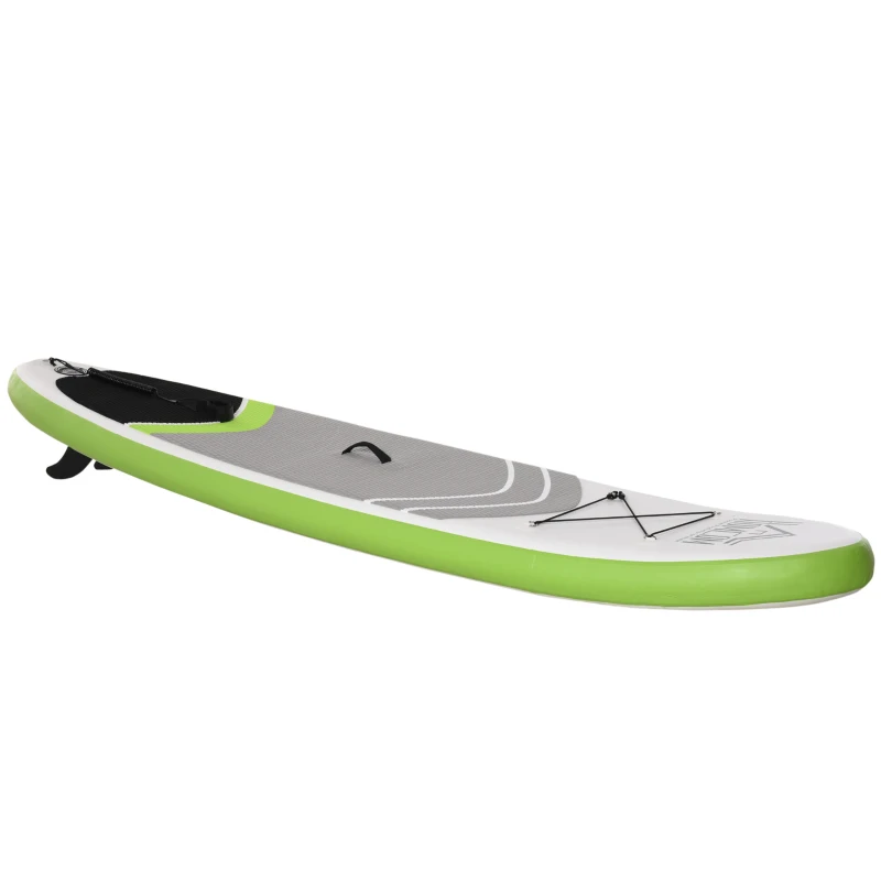 HOMCOM Tavola SUP Gonfiabile con Accessori Inclusi, Tavola da Surf Stand Up Paddle Board per Adulti e Teenager, 305x75x15cm Verde e Bianco