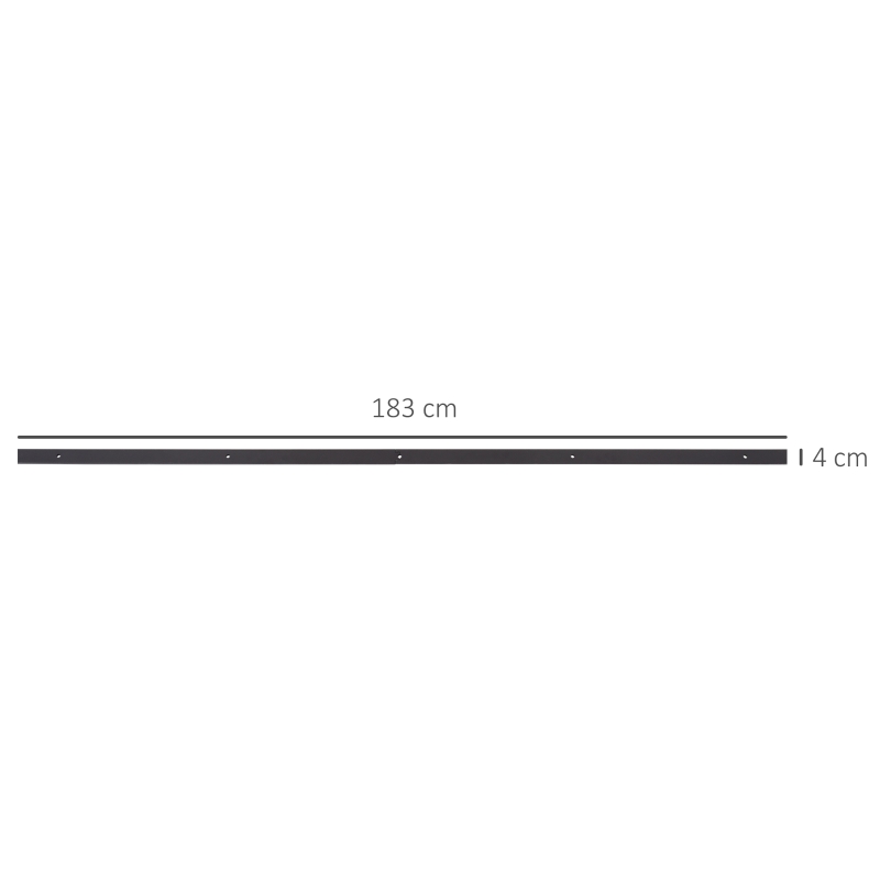 HOMCOM Gleitschienen-Bausatz für Schiebetür, inkl. Schienen, Rollen, Bodenstopper, 183 cm, bis 100 kg belastbar, Dunkelbraun