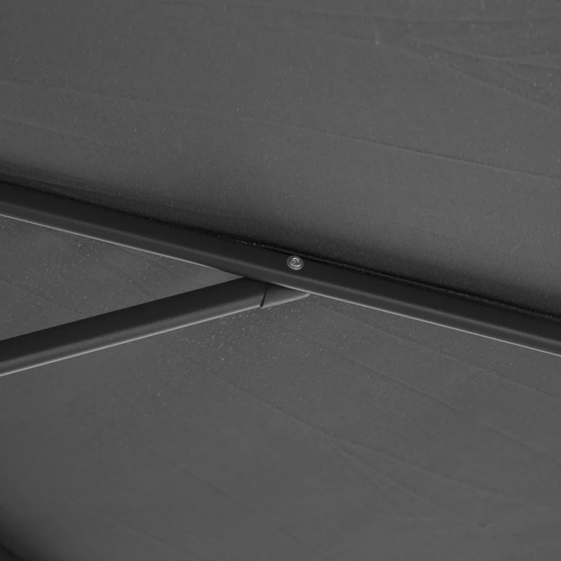 Outsunny Ombrellone da Giardino 3x2.5 m a Braccio e Inclinabile con Manovella, in Acciaio e Poliestere Grigio