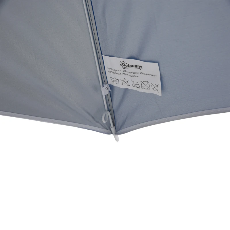 Outsunny 88" Arc 2.2M Fishing Umbrella Beach Parasol with Sides Brolly Shelter Canopy Shade with FREE Carry Bag Blue