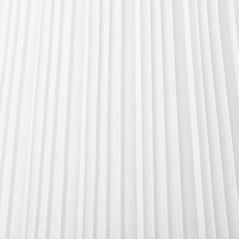 HOMCOM Modern Steel Floor Lamp with Pleated Fabric Lampshade Floor Switch, Home Style Standing Light for Living Room, Bedroom, Office, 164cm, White and Silver