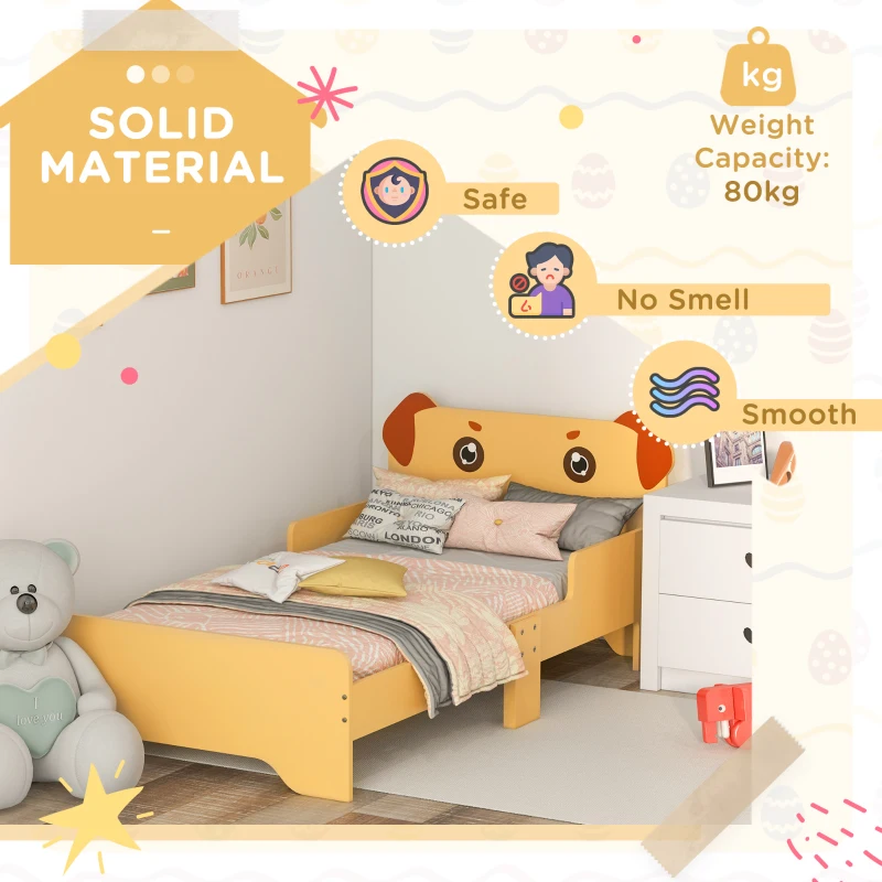 ZONEKIZ Puppy-Themed Kids Bed, for Ages 3-6 Years, 143 x 74 x 58cm