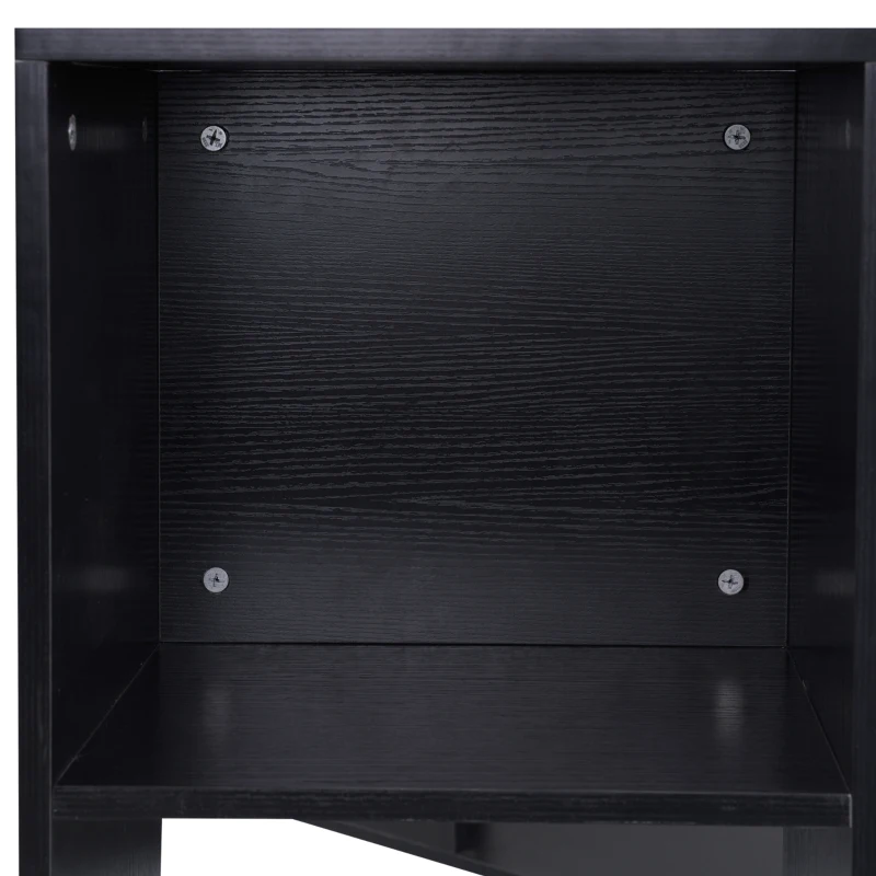 HOMCOM Bureau Informatique multimédia modulable Design Contemporain Zig zag bibliothèque intégrée Panneaux Particules Noir métal