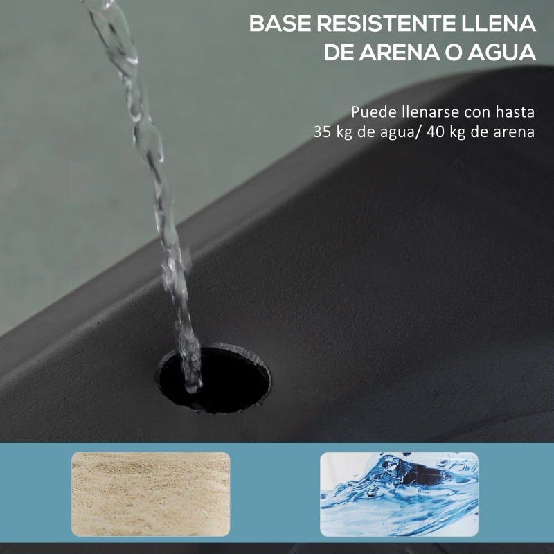 HOMCOM Canasta de Baloncesto con Altura Ajustable 258-314 cm Aro de Baloncesto con Ruedas y Base Rellenable Negro y Rojo